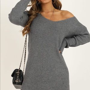 Showpo Charcoal Sweater Dress